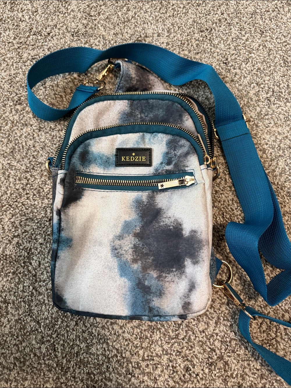 Blue Tie-Dye Crossbody Bag